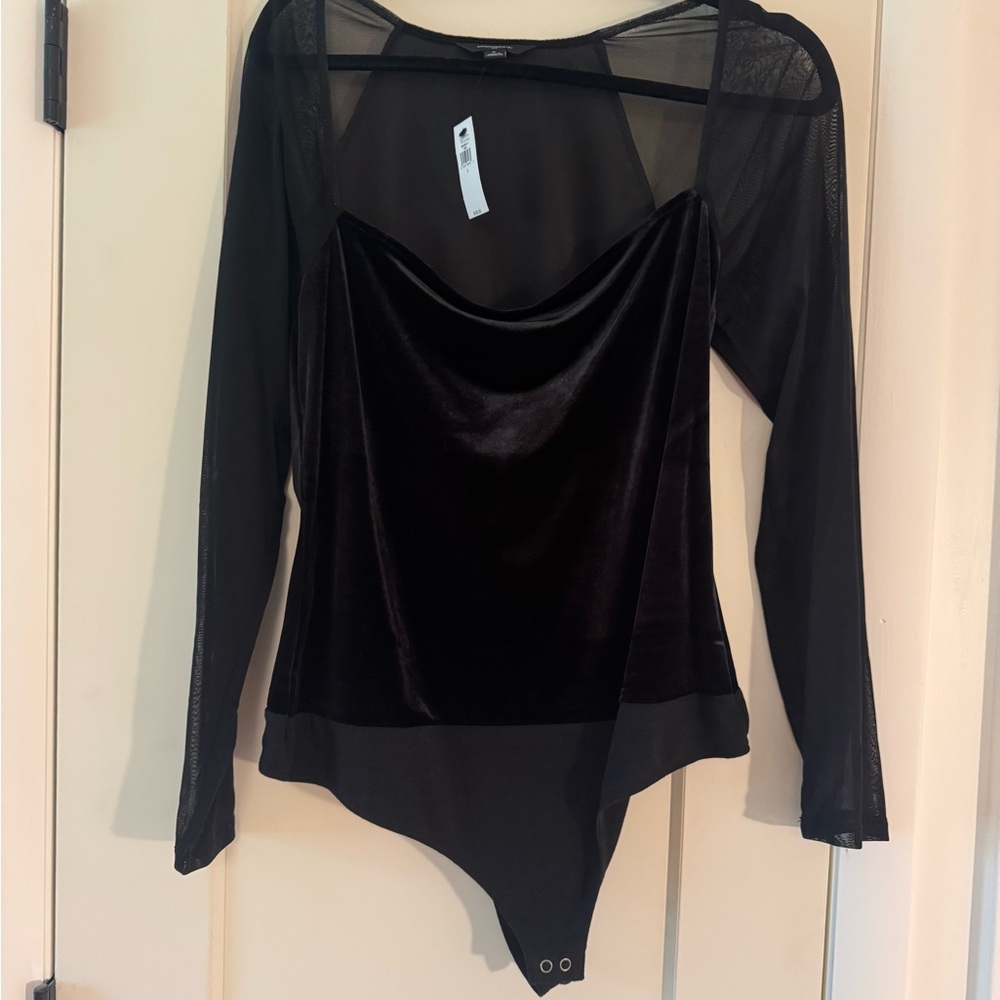 Banana Republic Black Velvet Bodysuit